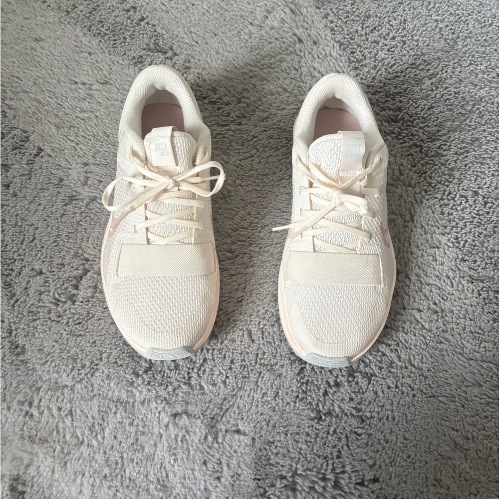 Nike Women's Cream and Peach Sneakers